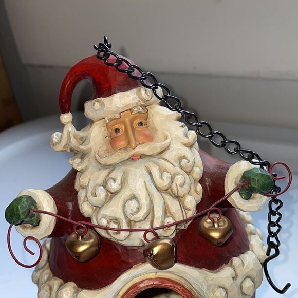 Jim Shore 2008 Santa Claus holding jingle bells birdhouse 4012992 - Picture 2 of 5
